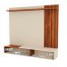 Painel Home Suspenso Vegas 1.6 com Ripado e 1 Porta 160 cm Perola Metalizado/Cinamomo