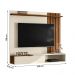 Painel Home Suspenso Vegas 1.6 com Ripado e 1 Porta 160 cm Perola Metalizado/Cinamomo