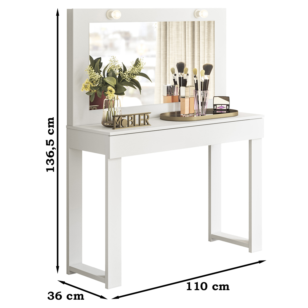 Penteadeira Camarim Rill 110 cm Branco MBL