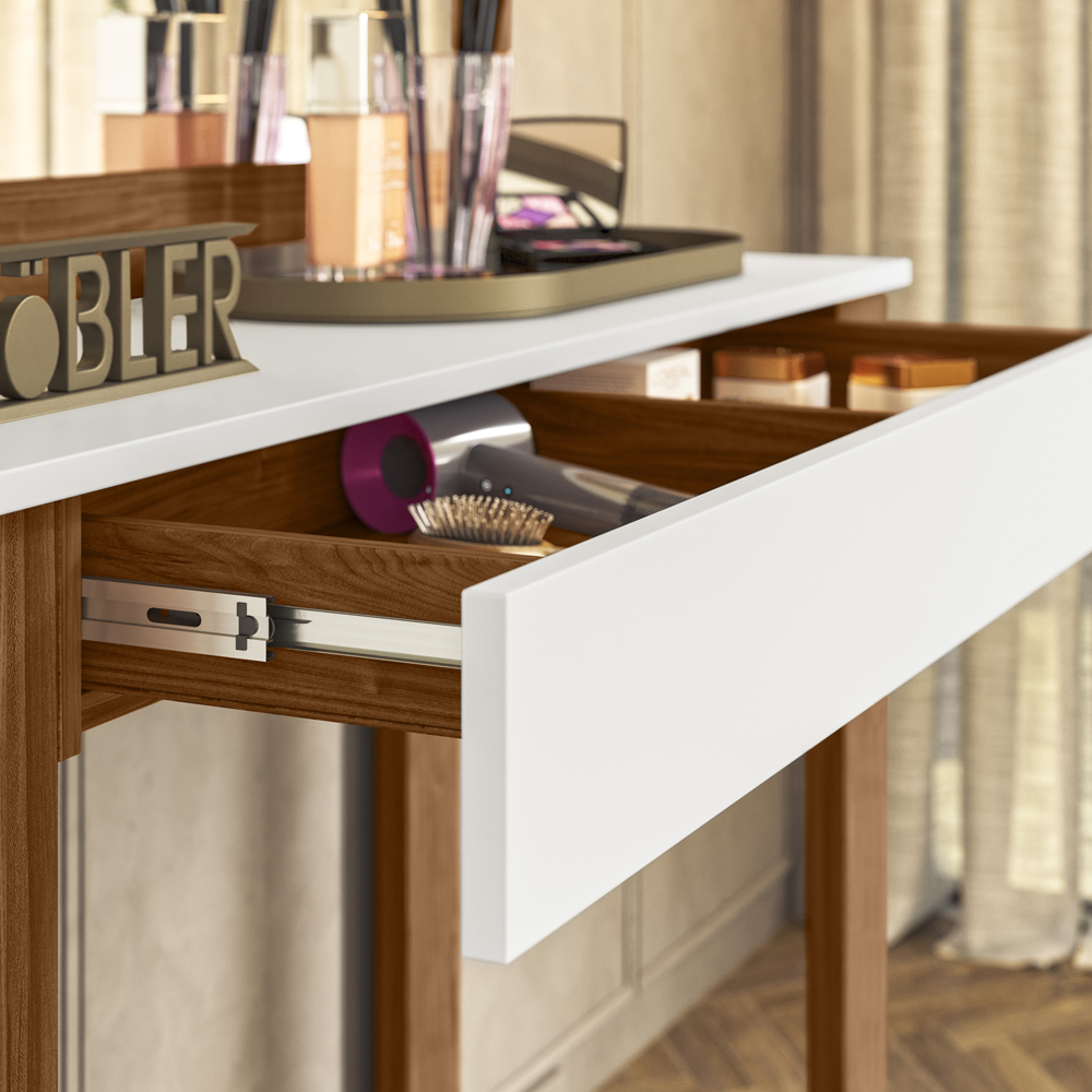 Penteadeira Camarim Rill 110 cm Cinamomo Mell Branco MBL