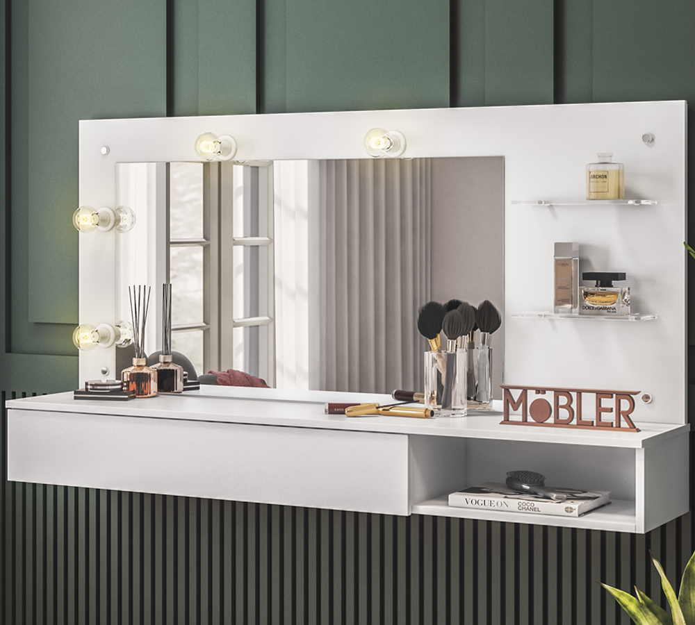 Penteadeira Camarim Suspensa 3003031 Branco MBL