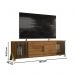 Rack Bancada Metallic 1.9 Com Portas Ripadas e Pés de Metal Cinamomo Mel
