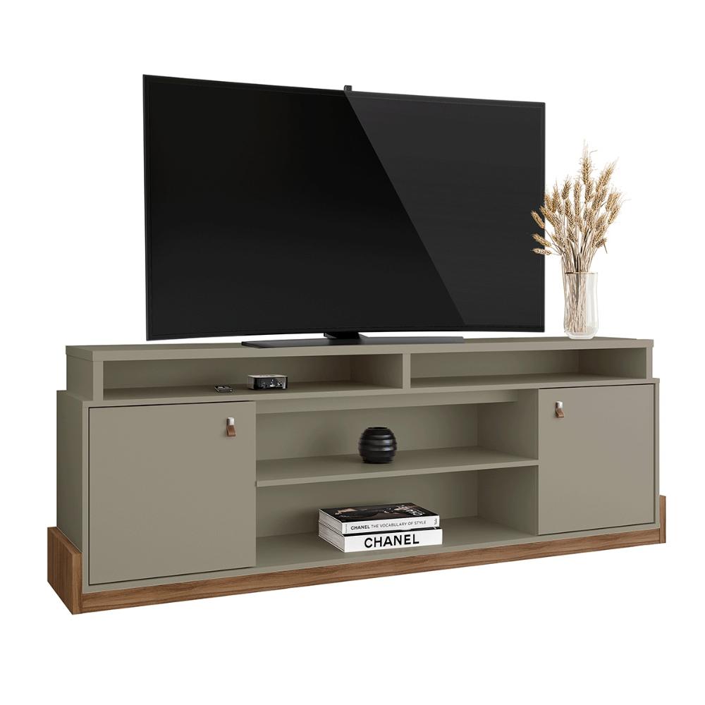 Rack Bancada Montana 1.8 para TV até 75” com Rodízios Grigio Fosco/Cinamomo