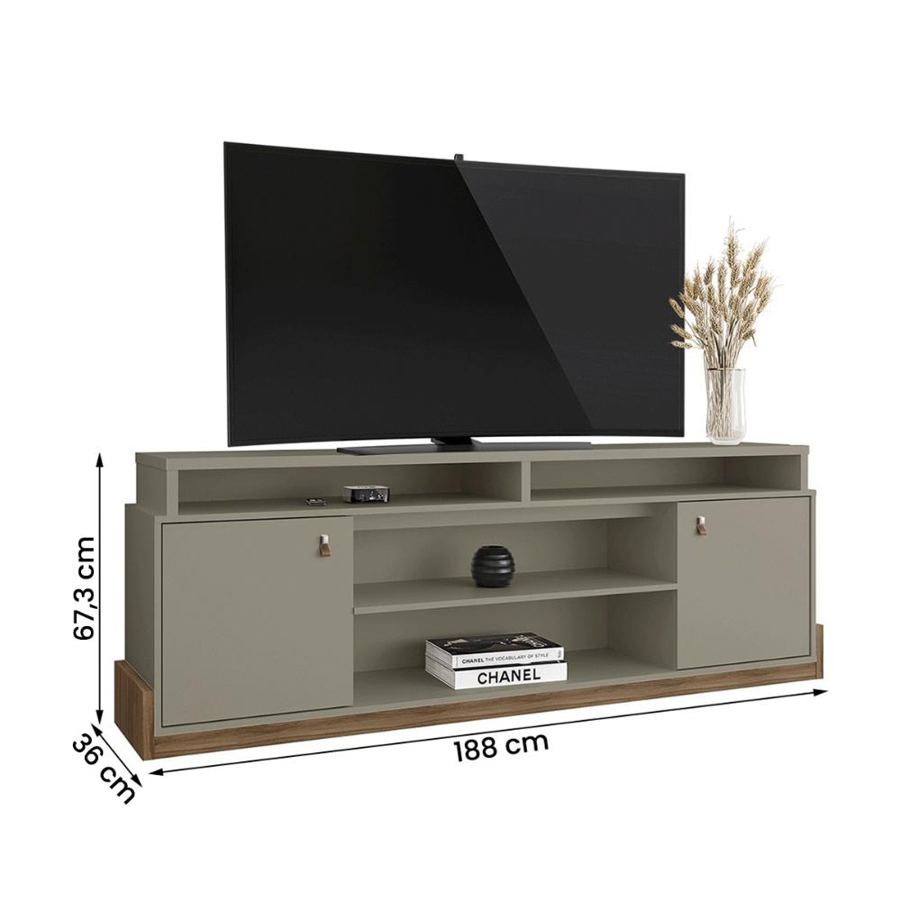 Rack Bancada Montana 1.8 para TV até 75” com Rodízios Grigio Fosco/Cinamomo
