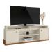Rack Bancada Montana 1.8 para TV até 75” com Rodízios Perola Metalizado/Cinamomo