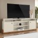 Rack Bancada Montana 1.8 para TV até 75” com Rodízios Perola Metalizado/Cinamomo