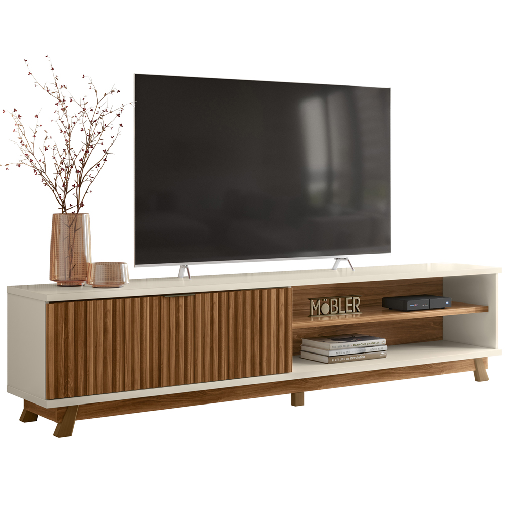Rack Bancada TV 75 Pol Geniss 211 cm Cinamomo Mell Off White MBL