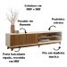 Rack Bancada TV 75 Pol Geniss 211 cm Cinamomo Mell Off White MBL