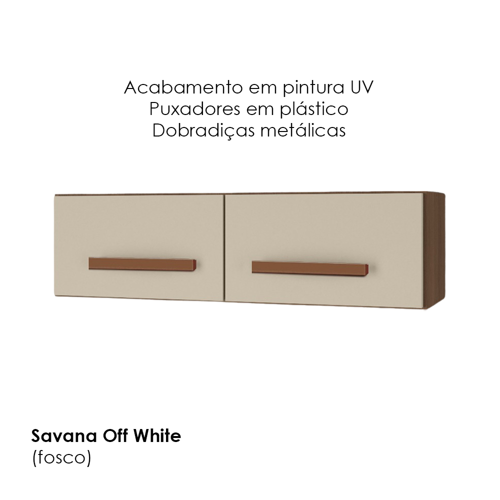 Armario Aereo Geladeira 79 cm Mara Savana Off White Mobbs
