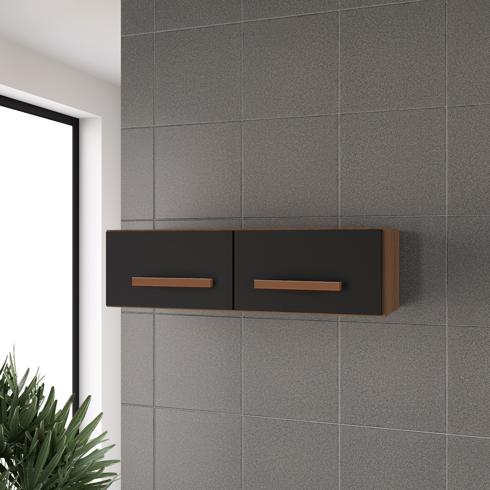 Armario Aereo Geladeira 79 cm Mara Savana Preto Mobbs