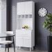 Armario Paneleiro 4P 1G 197x60 cm Vitoria Branco Mobbs