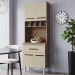 Armario Paneleiro 4P 1G 197x60 cm Vitoria Savana Off White Mobbs