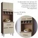 Armario Paneleiro 4P 1G 197x60 cm Vitoria Savana Off White Mobbs