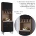 Armario Paneleiro 4P 1G 197x60 cm Vitoria Savana Preto Mobbs