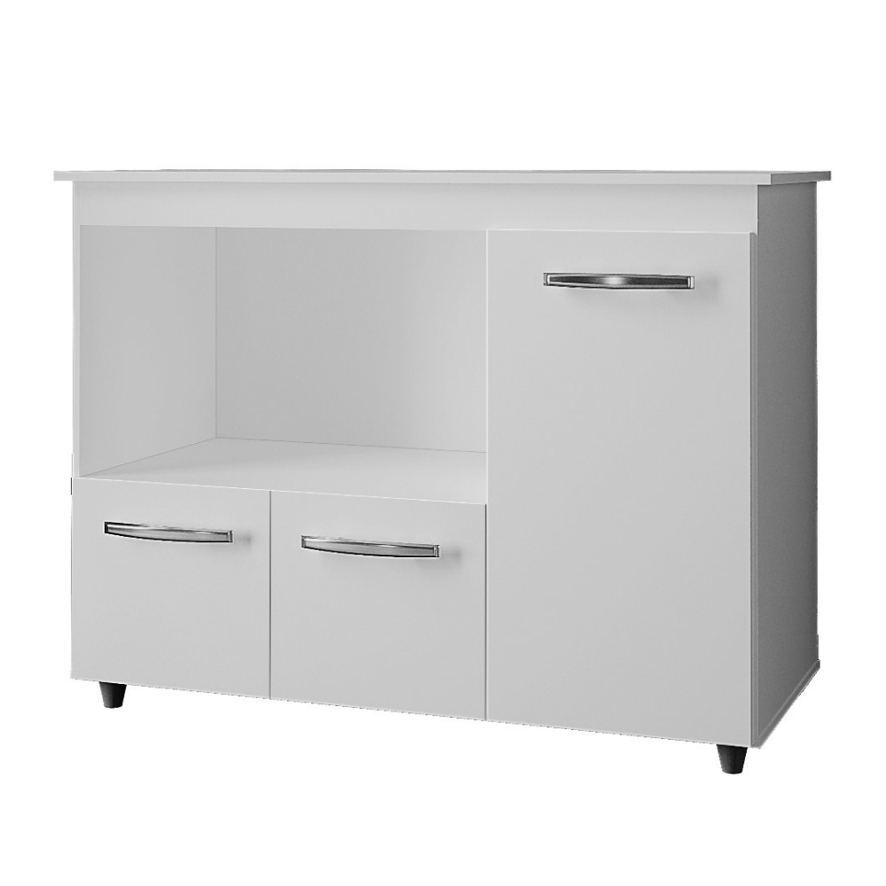 Balcão Multiuso Para Cozinha Liza 3 Portas Branco Moblis