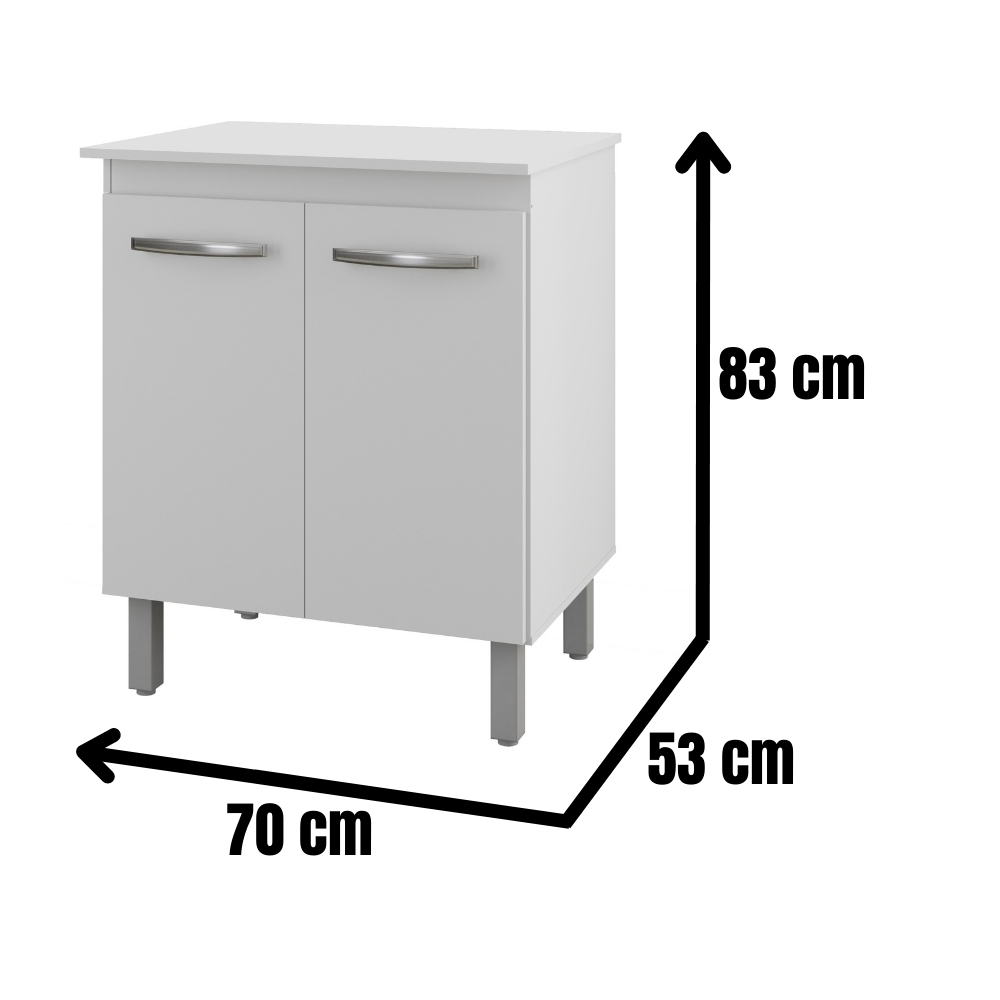 Balcão Multiuso Para Cozinha Serena 2 Portas Branco Moblis