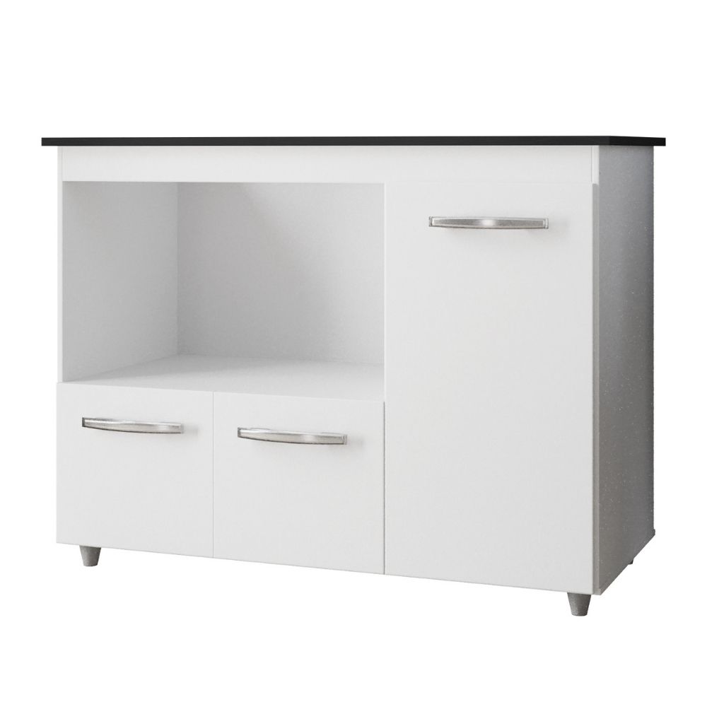 Balcão Para Cooktop Ana 5 Bocas 3 Portas Branco Moblis