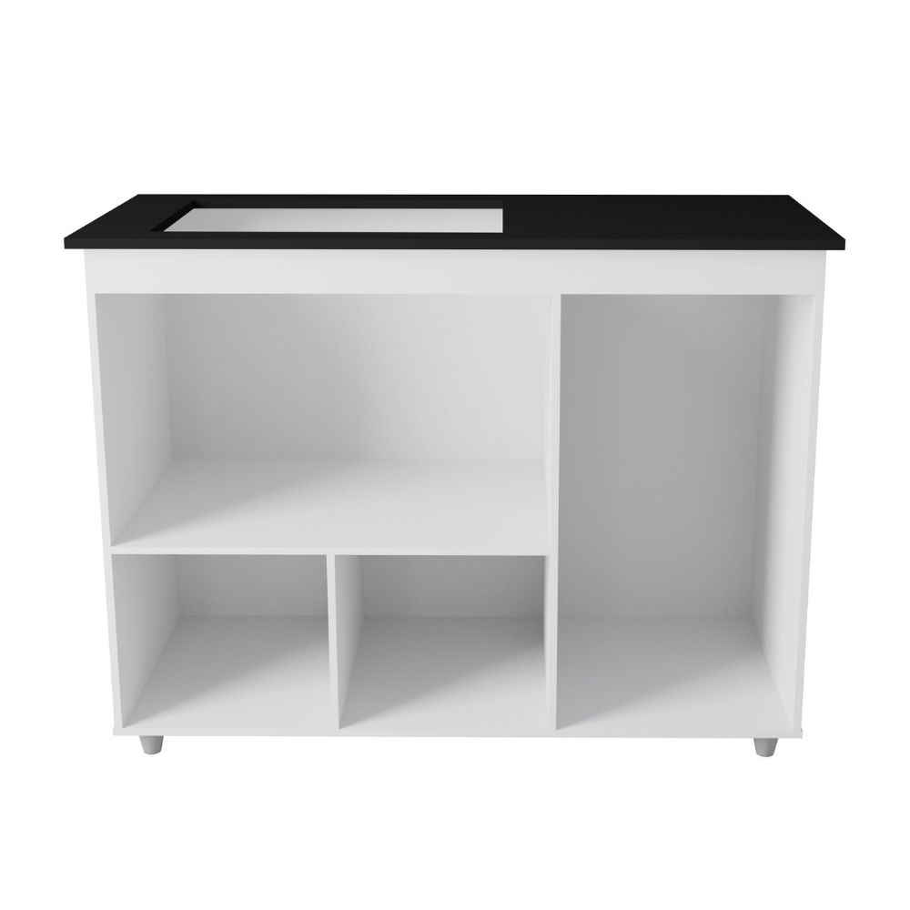 Balcão Para Cooktop Ana 5 Bocas 3 Portas Branco Moblis