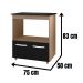 Balcão Para Cooktop Elisa 5 Bocas 2 Portas Savana Preto Moblis