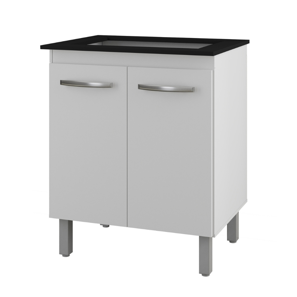 Balcão Para Cooktop Jade 5 Bocas 2 Portas Branco Moblis