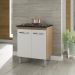 Balcão Para Cooktop Jade 5 Bocas 2 Portas Savana Off White Moblis