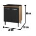 Balcão Para Cooktop Jade 5 Bocas 2 Portas Savana Preto Moblis