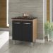 Balcão Para Cooktop Jade 5 Bocas 2 Portas Savana Preto Moblis
