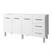 Balcão Para Pia Diana 3 Portas 150 cm Branco Moblis