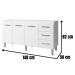 Balcão Para Pia Diana 3 Portas 150 cm Branco Moblis