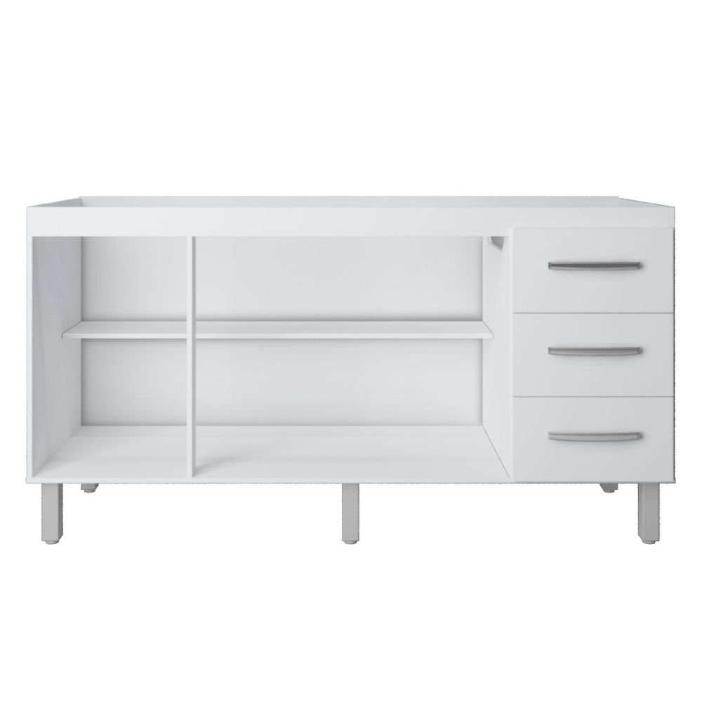 Balcão Para Pia Diana 3 Portas 150 cm Branco Moblis