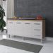 Balcão Para Pia Emily 3 Portas 160 cm Savana Off White Moblis