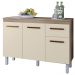 Balcao Com Tampo 3P 1G 120 cm Vitoria Savana Off White Mobbs