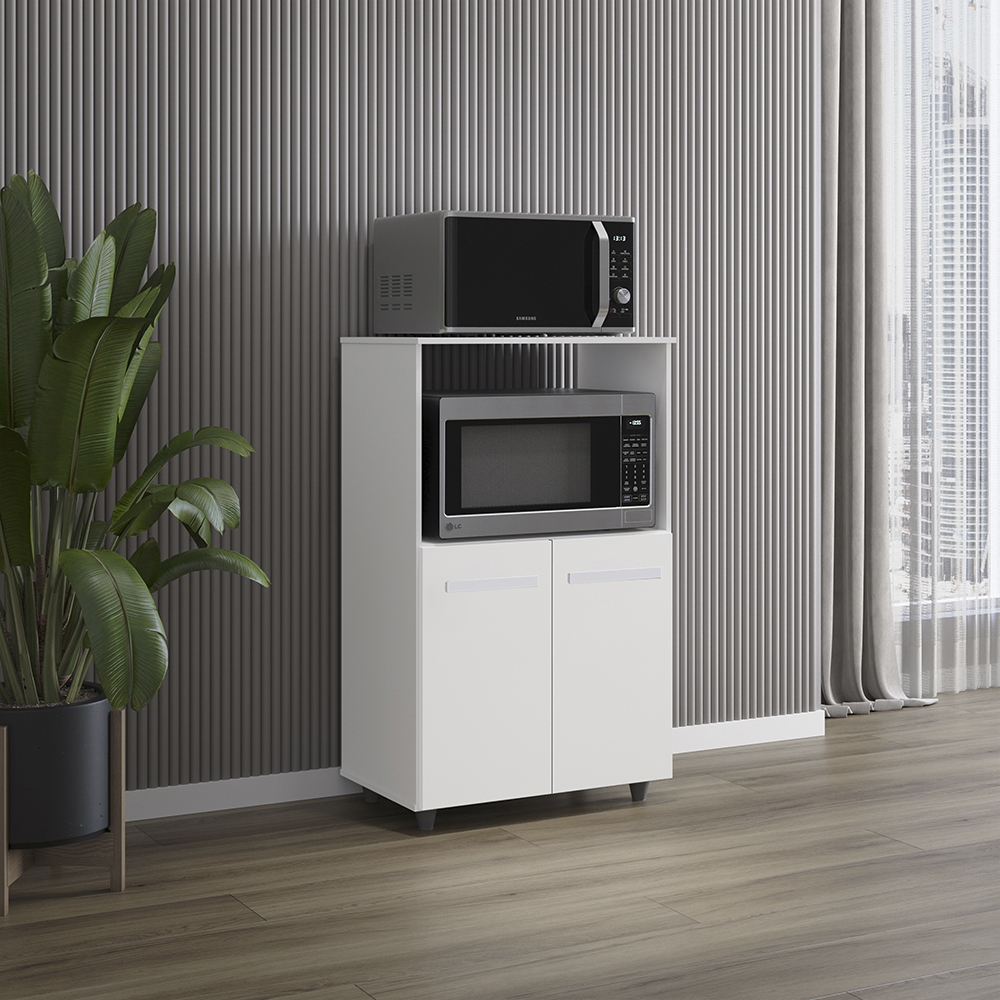 Balcao Multiuso 2 Fornos 60 cm Tais Branco Mobbs
