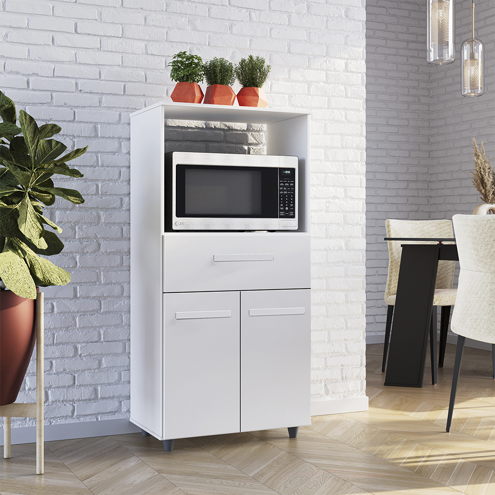 Balcao Multiuso Forno 2P 1G 60 cm Luna Branco Mobbs