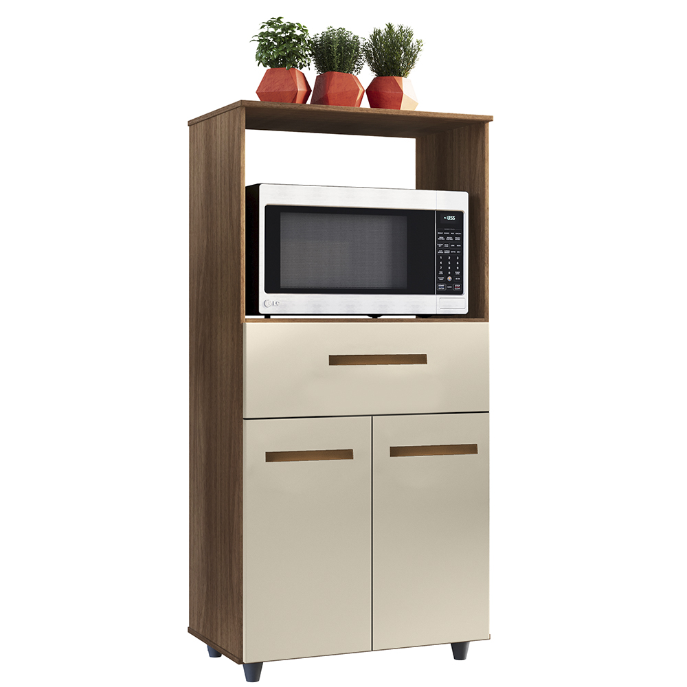 Balcao Multiuso Forno 2P 1G 60 cm Luna Savana Off White Mobbs
