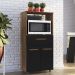 Balcao Multiuso Forno 2P 1G 60 cm Luna Savana Preto Mobbs