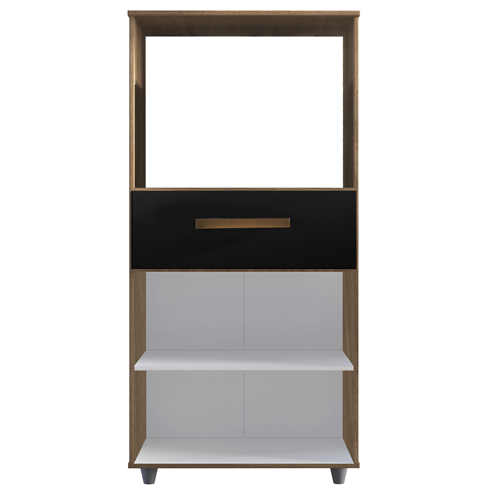 Balcao Multiuso Forno 2P 1G 60 cm Luna Savana Preto Mobbs