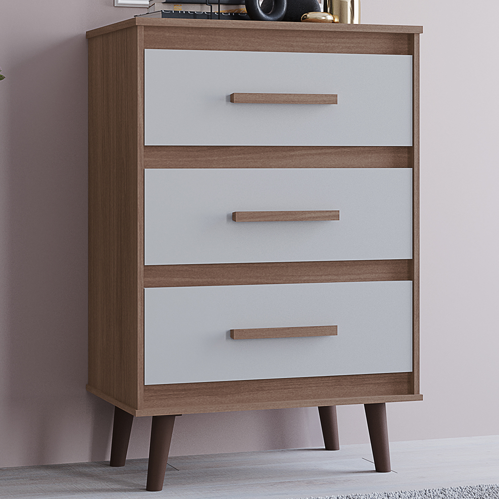 Comoda 3 Gavetas 61 cm Mila Savana Off White Mobbs