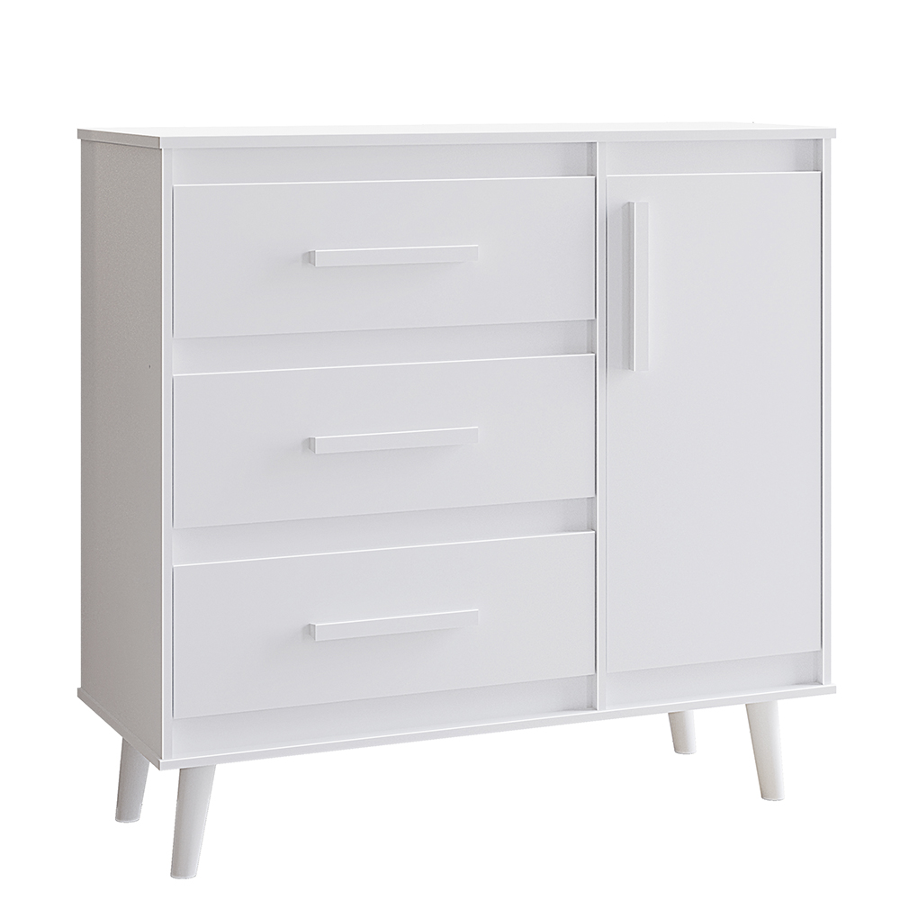 Comoda Sapateira 3G 1P 95 cm Mila Branco Mobbs