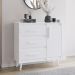 Comoda Sapateira 3G 1P 95 cm Mila Branco Mobbs