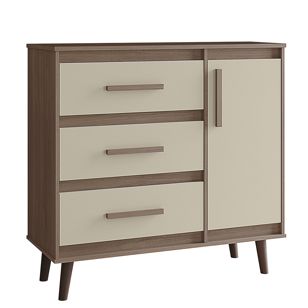 Comoda Sapateira 3G 1P 95 cm Mila Savana Off White Mobbs