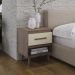 Kit 02 Mesas De Cabeceira 1 Gaveta 50 cm Mila Savana Off White Mobbs