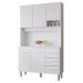 Kit Cozinha 5P 3G 120 cm Vitoria Branco Mobbs