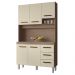 Kit Cozinha 5P 3G 120 cm Vitoria Savana Off White Mobbs