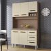 Kit Cozinha 5P 3G 120 cm Vitoria Savana Off White Mobbs