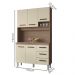 Kit Cozinha 5P 3G 120 cm Vitoria Savana Off White Mobbs