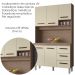 Kit Cozinha 5P 3G 120 cm Vitoria Savana Off White Mobbs