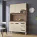 Kit Cozinha 5P 3G 120 cm Vitoria Savana Off White Mobbs