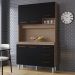 Kit Cozinha 5P 3G 120 cm Vitoria Savana Preto Mobbs