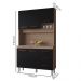 Kit Cozinha 5P 3G 120 cm Vitoria Savana Preto Mobbs